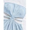 image:imageSOLY HUX Womens Boho Tie Backless Tube Top Romper Strapless Cut Out Wide Leg Vacation Short JumpsuitsPure Blue