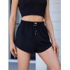 image:imageSOLY HUX Womens Drawstring High Waist Shorts Straight Leg Workout Gym Sweat ShortsSolid Black