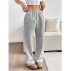 image:imageSOLY HUX Womens Drawstring Sweatpants Elastic Low Rise Baggy Straight Leg Casual Pants with PocketsPlain Grey