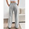 image:imageSOLY HUX Womens Drawstring Sweatpants Elastic Low Rise Baggy Straight Leg Casual Pants with PocketsPlain Grey