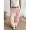 image:imageSOLY HUX Womens Drawstring Sweatpants Elastic Low Rise Baggy Straight Leg Casual Pants with PocketsPure Pink