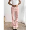 image:imageSOLY HUX Womens Drawstring Sweatpants Elastic Low Rise Baggy Straight Leg Casual Pants with PocketsPure Pink