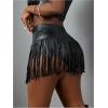 image:imageSOLY HUX Womens Fringe PU Leather Mini Shorts High Waisted Going Out Shorts Party Concert ClubwearPlain Black