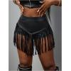 image:imageSOLY HUX Womens Fringe PU Leather Mini Shorts High Waisted Going Out Shorts Party Concert ClubwearPlain Black