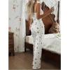 image:imageSOLY HUX Womens Lace Sleepwear 2 Piece Pajamas Cute Bow Print Cami Crop Top and Pants Lounge SetApricot Bear