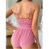 image:imageSOLY HUX Womens Lace Teddy Lingerie Spaghetti Strap Bodysuit Babydoll SleepwearPure Pink