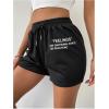 image:imageSOLY HUX Womens Letter Graphic Drawstring Elastic Waist Casual Summer Sweat ShortsBlack Letter