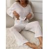 image:imageSOLY HUX Womens Long Sleeve Pajamas Top and Pants Loungewear 2 Piece PJ Set SleepwearPlain White