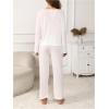 image:imageSOLY HUX Womens Long Sleeve Pajamas Top and Pants Loungewear 2 Piece PJ Set SleepwearPlain White