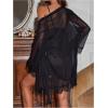 image:imageSOLY HUX Womens Mesh Sheer Nightgown with Robes Pajama Set 2 Piece Lace Sleepwear Sexy Cami NightwearSolid Black