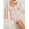 image:imageSOLY HUX Womens Mesh Sheer Nightgown with Robes Pajama Set 2 Piece Lace Sleepwear Sexy Cami NightwearSolid Pink