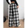 image:imageSOLY HUX Womens Plaid Checkered Pants Flannel Pajama Pants Lounge Wide Leg Baggy Sweatpants with PocketsMulti Black