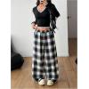image:imageSOLY HUX Womens Plaid Checkered Pants Flannel Pajama Pants Lounge Wide Leg Baggy Sweatpants with PocketsMulti Black