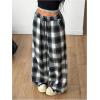 image:imageSOLY HUX Womens Plaid Checkered Pants Flannel Pajama Pants Lounge Wide Leg Baggy Sweatpants with PocketsMulti Black