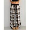 image:imageSOLY HUX Womens Plaid Checkered Pants Flannel Pajama Pants Lounge Wide Leg Baggy Sweatpants with PocketsMulti Black Plaid