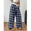 image:imageSOLY HUX Womens Plaid Checkered Pants Flannel Pajama Pants Lounge Wide Leg Baggy Sweatpants with PocketsMulti Blue