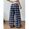 image:imageSOLY HUX Womens Plaid Checkered Pants Flannel Pajama Pants Lounge Wide Leg Baggy Sweatpants with PocketsMulti Blue