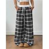 image:imageSOLY HUX Womens Plaid Checkered Pants Flannel Pajama Pants Lounge Wide Leg Baggy Sweatpants with PocketsMulti Plaid