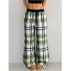 image:imageSOLY HUX Womens Plaid Checkered Pants Flannel Pajama Pants Lounge Wide Leg Baggy Sweatpants with PocketsTurquoise Plaid