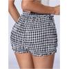 image:imageSOLY HUX Womens Plaid Ruffle Mini Shorts Gingham Elastic Cute Lounge Sleep Bottoms Low Rise Bloomer ShortsBlack and White Gingham