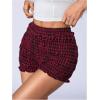 image:imageSOLY HUX Womens Plaid Ruffle Mini Shorts Gingham Elastic Cute Lounge Sleep Bottoms Low Rise Bloomer ShortsRed Gingham