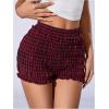 image:imageSOLY HUX Womens Plaid Ruffle Mini Shorts Gingham Elastic Cute Lounge Sleep Bottoms Low Rise Bloomer ShortsRed Gingham