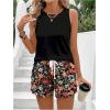 image:imageSOLY HUX Womens Plus Size 2 Piece Summer Vacation Outfits Sleeveless Tank Tops and Floral Print Shorts SetBlack Floral
