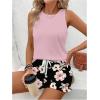 image:imageSOLY HUX Womens Plus Size 2 Piece Summer Vacation Outfits Sleeveless Tank Tops and Floral Print Shorts SetPink Floral
