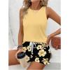 image:imageSOLY HUX Womens Plus Size 2 Piece Summer Vacation Outfits Sleeveless Tank Tops and Floral Print Shorts SetYellow Floral