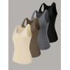 image:imageSOLY HUX Womens Plus Size 4 Packs Long Tank Tops Sleeveless Undershirts Layering Basic VestsApricot Brown Grey Black