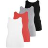 image:imageSOLY HUX Womens Plus Size 4 Packs Long Tank Tops Sleeveless Undershirts Layering Basic VestsRed Black Grey White