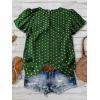 image:imageSOLY HUX Womens Plus Size Blouse Polka Dots Ruffle Short Sleeve Casual Summer TopsGreen Polka Dots