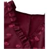 image:imageSOLY HUX Womens Plus Size Blouse Swiss Dots V Neck Ruffle Sleeveless Vacation Casual Summer TopsPlain Burgundy