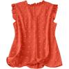 image:imageSOLY HUX Womens Plus Size Blouse Swiss Dots V Neck Ruffle Sleeveless Vacation Casual Summer TopsPlain Burnt Orange
