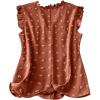 image:imageSOLY HUX Womens Plus Size Blouse Swiss Dots V Neck Ruffle Sleeveless Vacation Casual Summer TopsPlain Coffee Brown