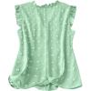 image:imageSOLY HUX Womens Plus Size Blouse Swiss Dots V Neck Ruffle Sleeveless Vacation Casual Summer TopsPlain Mint Green