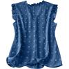 image:imageSOLY HUX Womens Plus Size Blouse Swiss Dots V Neck Ruffle Sleeveless Vacation Casual Summer TopsPlain Teal Blue