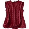 image:imageSOLY HUX Womens Plus Size Blouse Swiss Dots V Neck Ruffle Sleeveless Vacation Casual Summer TopsSolid Burgundy