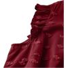 image:imageSOLY HUX Womens Plus Size Blouse Swiss Dots V Neck Ruffle Sleeveless Vacation Casual Summer TopsSolid Burgundy