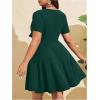 image:imageSOLY HUX Womens Plus Size Bow Tie Short Sleeve Summer Short Dress Cocktail Beach Wedding DressesDark Green