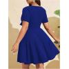 image:imageSOLY HUX Womens Plus Size Bow Tie Short Sleeve Summer Short Dress Cocktail Beach Wedding DressesRoyal Blue