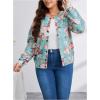 image:imageSOLY HUX Womens Plus Size Button Up Cardigan Floral Print Long Sleeve Crew Neck Sweater CoatGreen Floral
