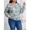 image:imageSOLY HUX Womens Plus Size Button Up Cardigan Floral Print Long Sleeve Crew Neck Sweater CoatGreen Floral