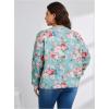 image:imageSOLY HUX Womens Plus Size Button Up Cardigan Floral Print Long Sleeve Crew Neck Sweater CoatGreen Floral