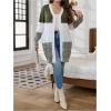 image:imageSOLY HUX Womens Plus Size Color Block Cardigan Sweater Open Front Long Sleeve Casual CardigansArmy Green Colorblock