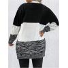 image:imageSOLY HUX Womens Plus Size Color Block Cardigan Sweater Open Front Long Sleeve Casual CardigansBlack and White Colorblock