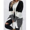 image:imageSOLY HUX Womens Plus Size Color Block Cardigan Sweater Open Front Long Sleeve Casual CardigansBlack and White Colorblock