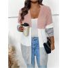 image:imageSOLY HUX Womens Plus Size Color Block Cardigan Sweater Open Front Long Sleeve Casual CardigansLight Pink Colorblock