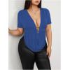 image:imageSOLY HUX Womens Plus Size Cowl Neck T Shirt Metal Decor Short Sleeve Going Out TopsPlain Royal Blue