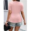 image:imageSOLY HUX Womens Plus Size Deep V Neck Twist Front T Shirts Short Sleeve Summer Tunic Tops Ruffle Flowy TeesLight Pink